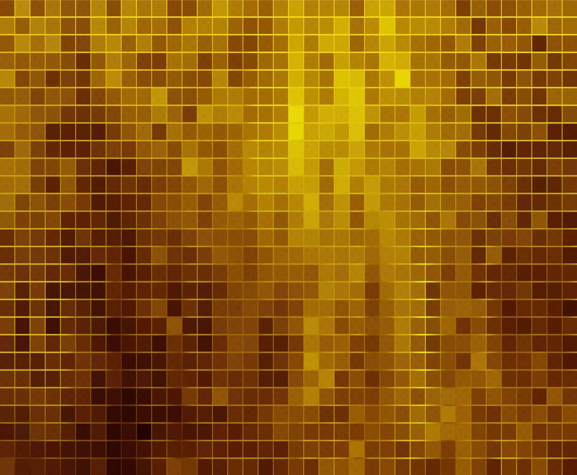 Mosaic 桌布 壁紙 — 一個溫暖的抽象馬賽克圖案，由金黃色和棕色的正方形組成，營造出帶有光澤紋理的背景。