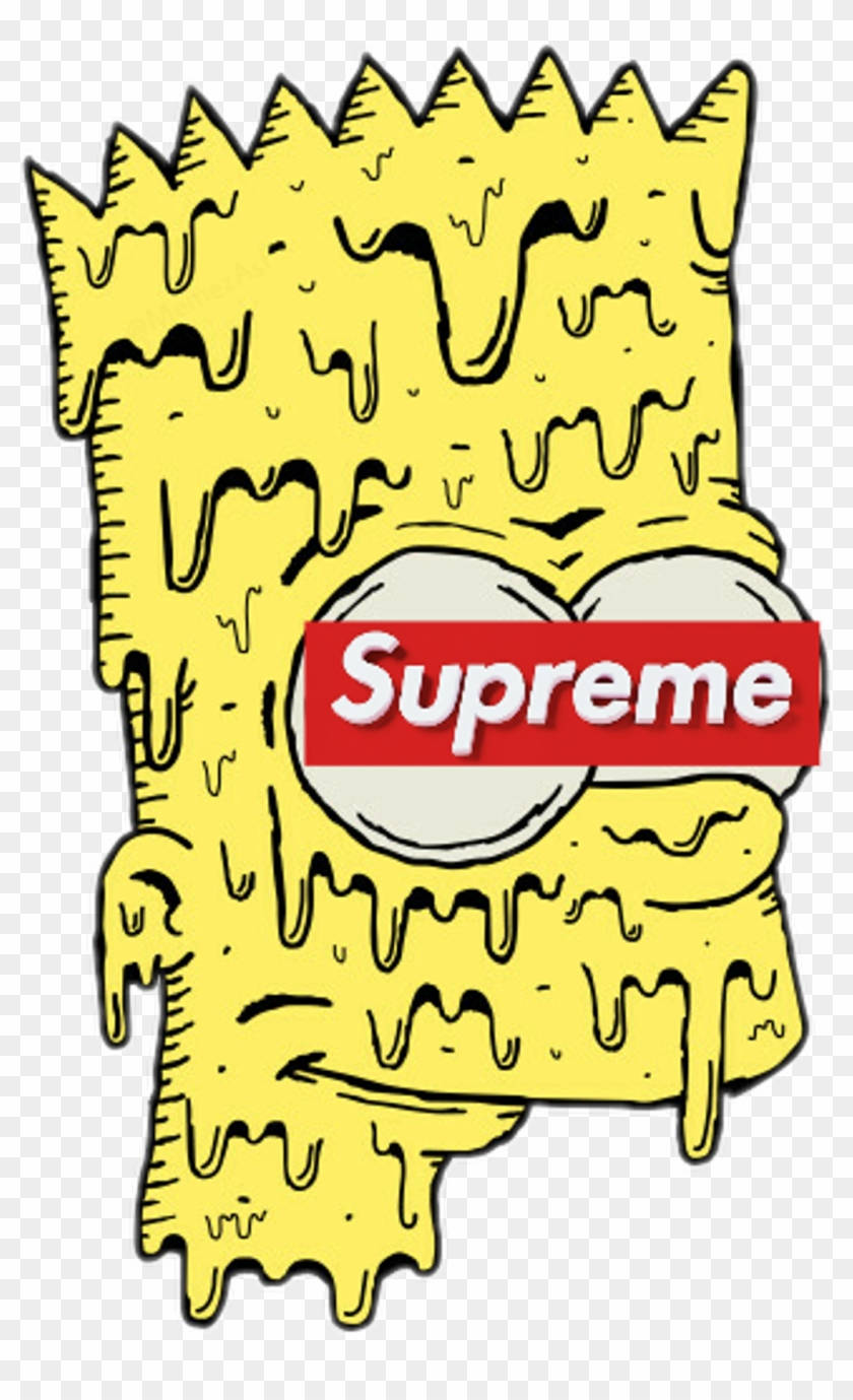 滴落的黃色卡通角色，眼睛上方有Supreme標誌。 — Supreme GIF 壁紙