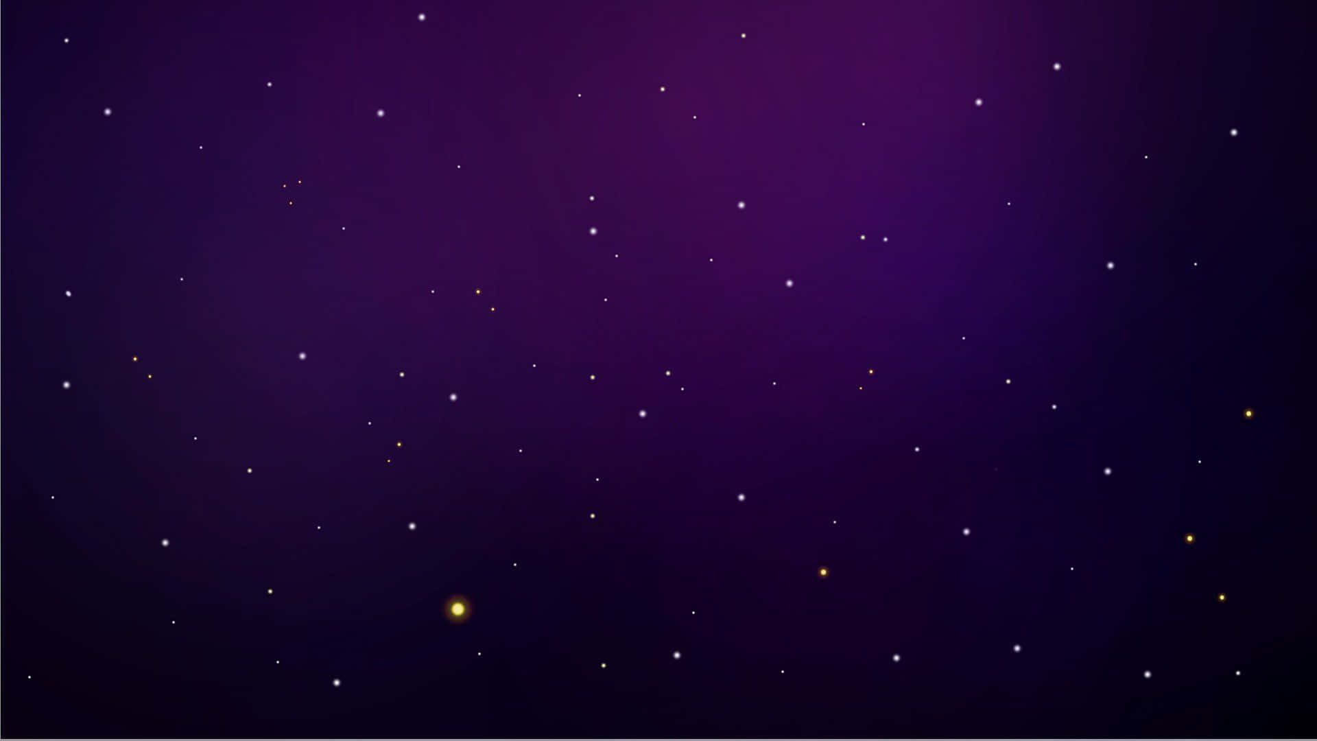 Purple Space 桌布 壁紙 — 一個漸層紫色的夜空，點綴著閃爍的白色和黃色星星。