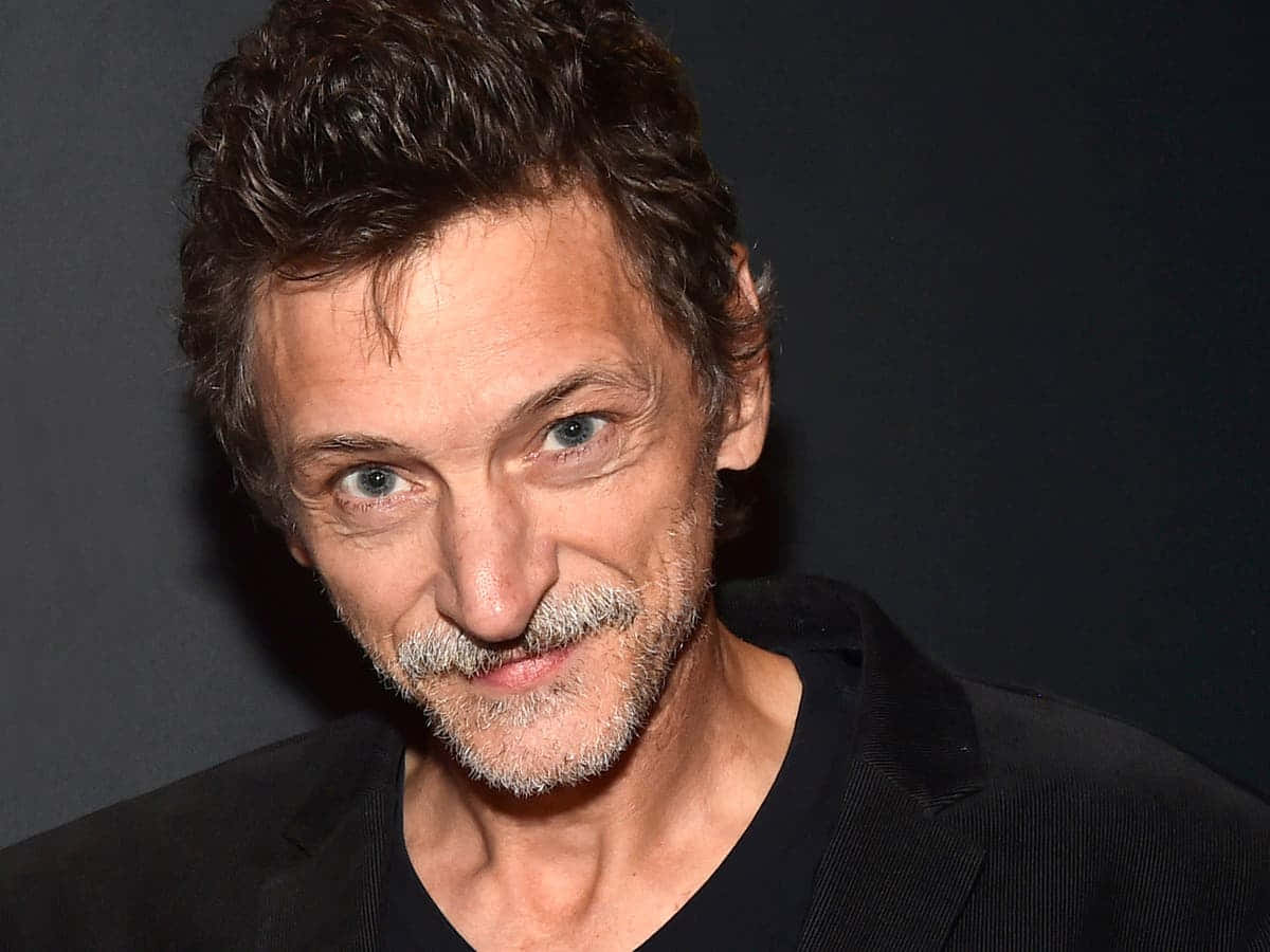 John Hawkes 桌布 壁紙 — 一個灰白頭髮和鬍鬚的男人在深色背景下溫暖微笑的特寫肖像。