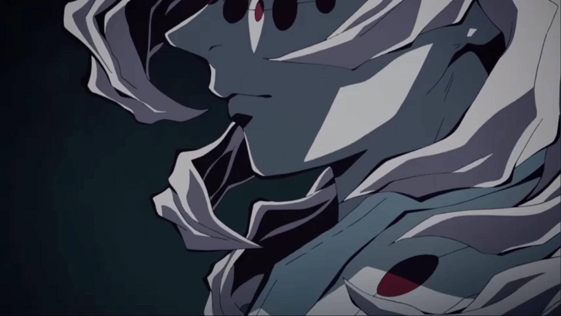Rui 桌布 壁紙 — 一個灰色頭髮和紅色眼睛的動漫角色特寫，在黑暗背景下凝視著。