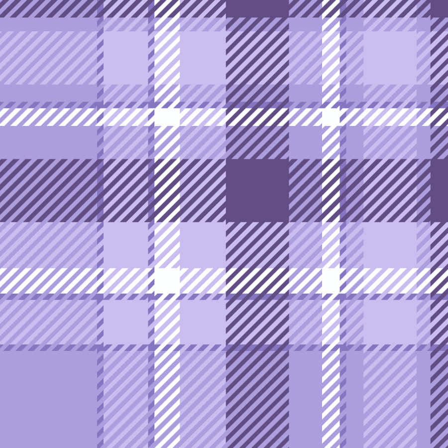 Flannel 桌布 壁紙 — 一個無縫的格子圖案，採用深淺不一的紫色和白色，帶有對角線條，形成經典的棋盤格設計。