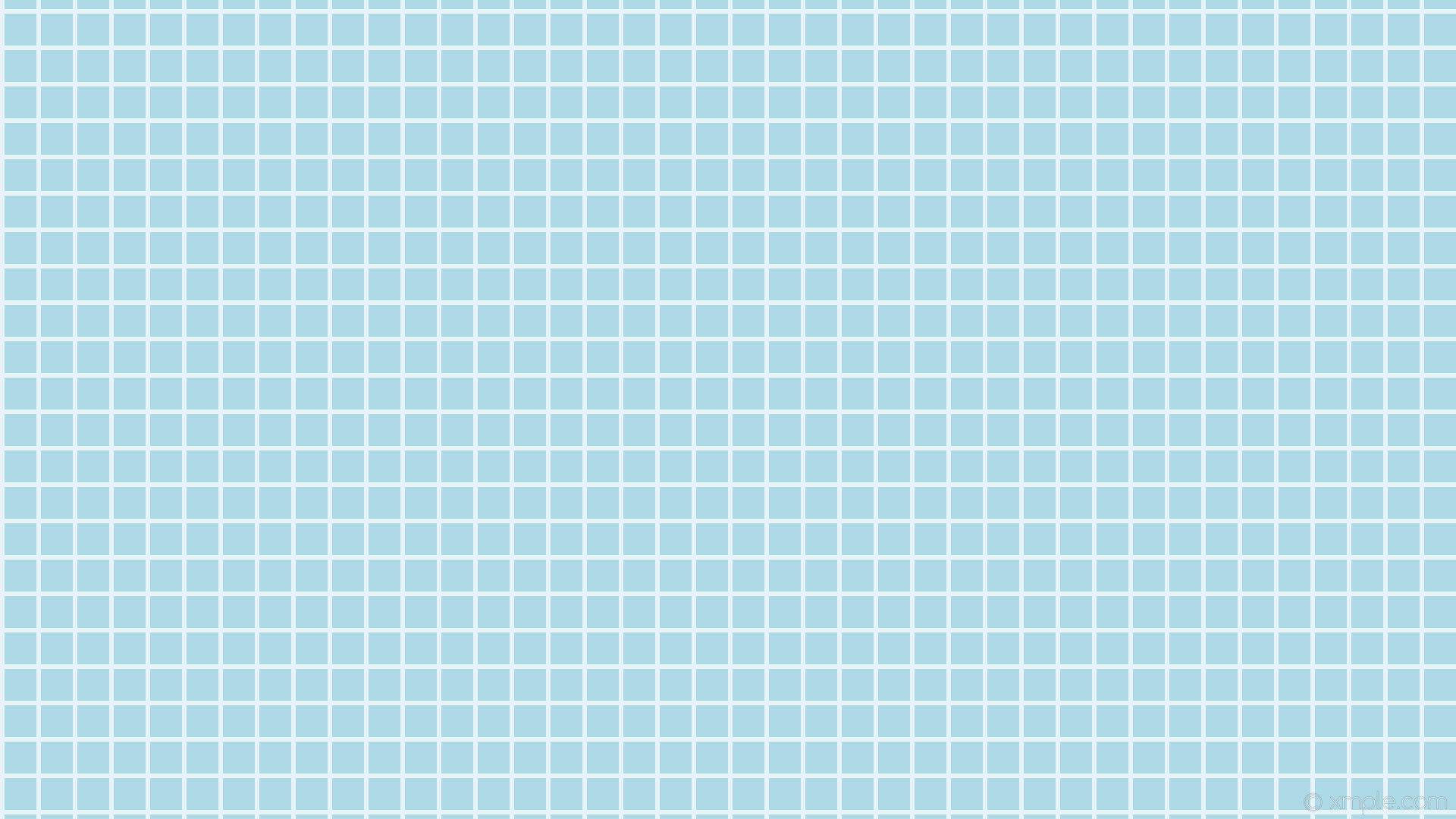 Aesthetic Baby Blue 桌布 壁紙 — 一個無縫的淺藍色網格圖案，帶有清晰的白色線條，在整個畫面中形成均勻的正方形。