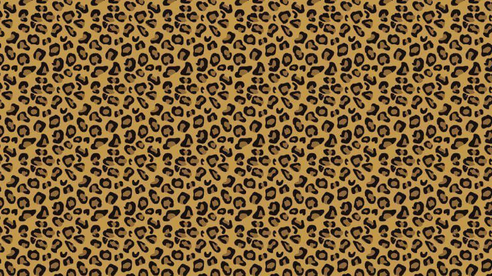 Animal Print 桌布 壁紙 — 一個無縫的豹紋圖案，在棕褐色背景上有大膽的黑色斑點。
