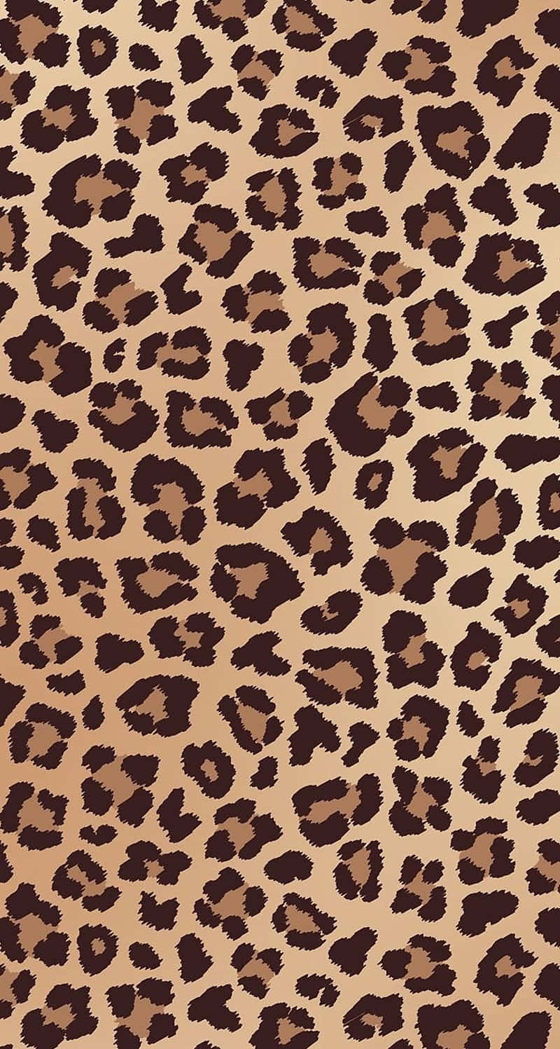 Cheetah Print 桌布 壁紙 — 一個無縫的豹紋圖案，在棕褐色背景上帶有深棕色玫瑰花結。