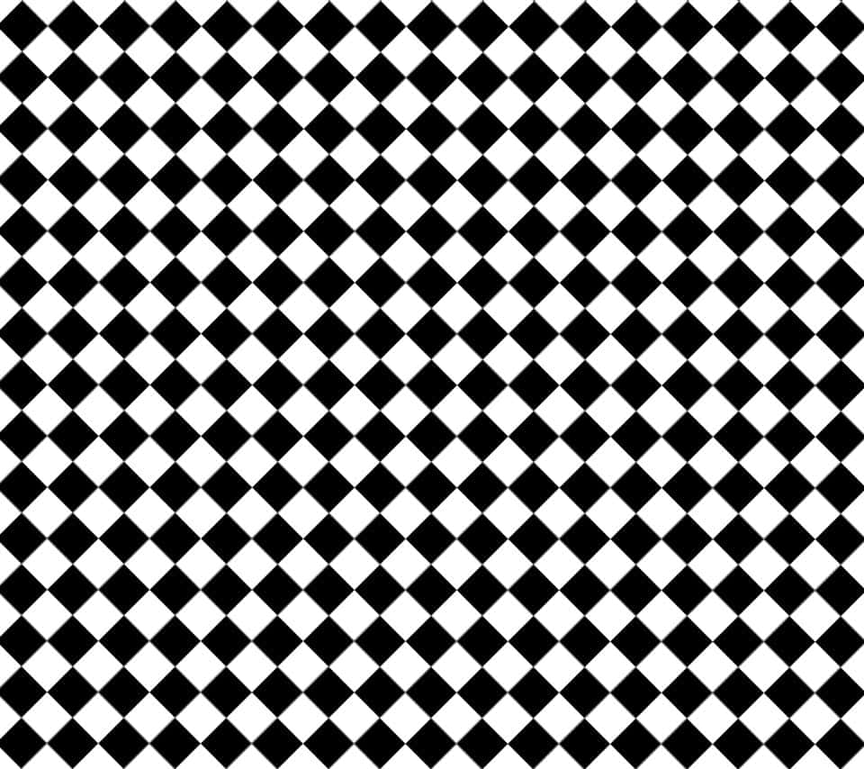 Black And White Pattern 桌布 壁紙 — 一個無縫的黑白菱形格子圖案，重複遍佈整個畫面。