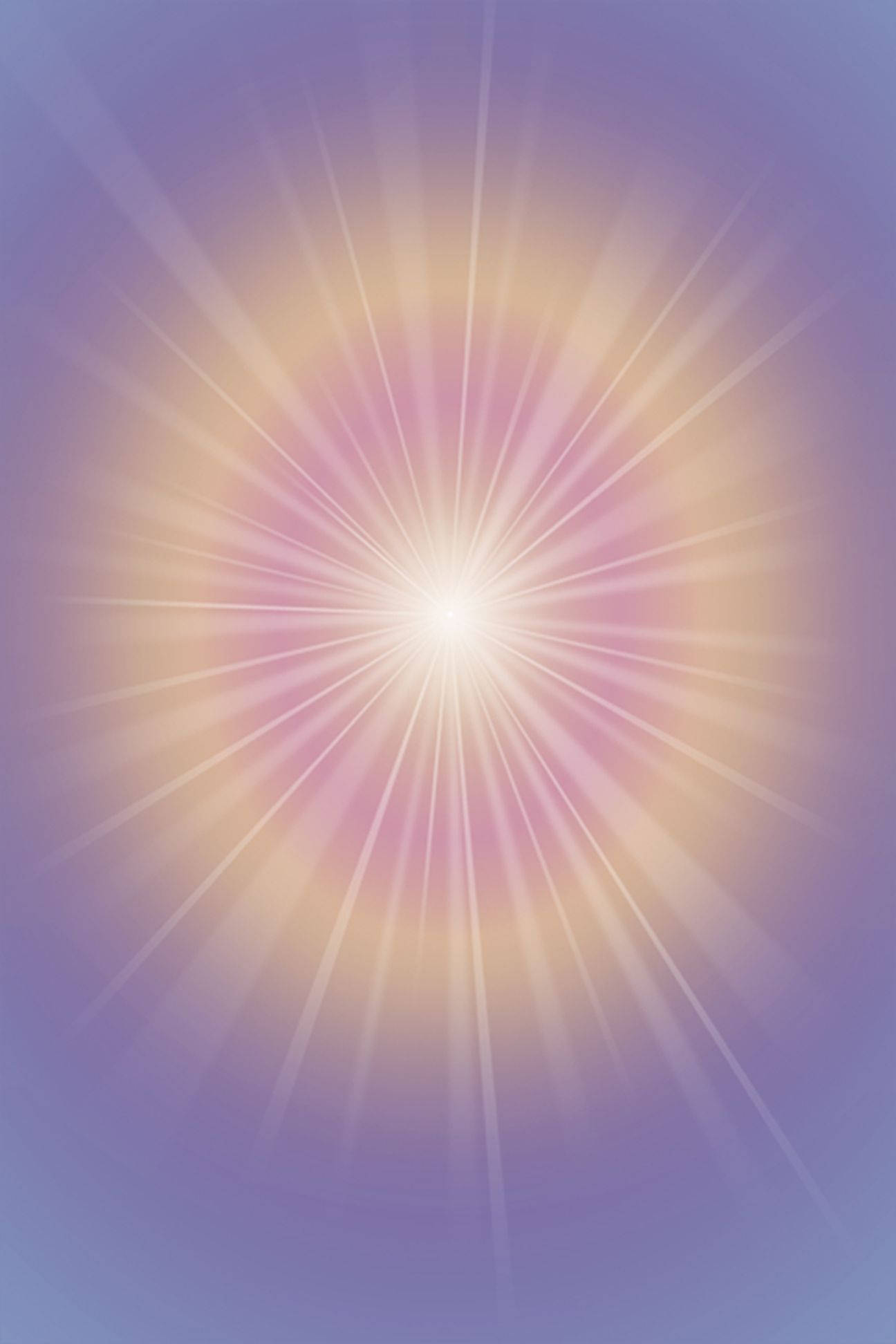 Shiv Baba 桌布 壁紙 — 一個燦爛的太陽爆發，金色光線從明亮的中心散發出來，背景是柔和的紫色漸變。