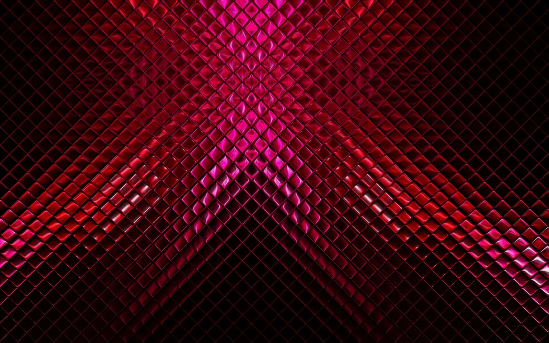 光澤紅色鑽石圖案從中心向黑暗背景輻射 — 1920x1200 GIF 壁紙