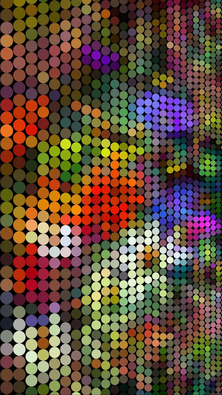 720x1280 桌布 壁紙 — 一個由多色圓圈組成的充滿活力的抽象圖案，形成馬賽克般的紋理，沒有可辨別的形狀或主體。