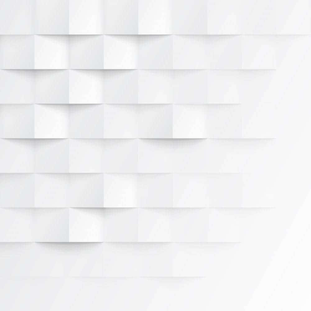 White Square 桌布 壁紙 — 一個由摺疊紙張正方形組成的極簡白色幾何圖案，帶有柔和陰影，營造出微妙的3D紋理。