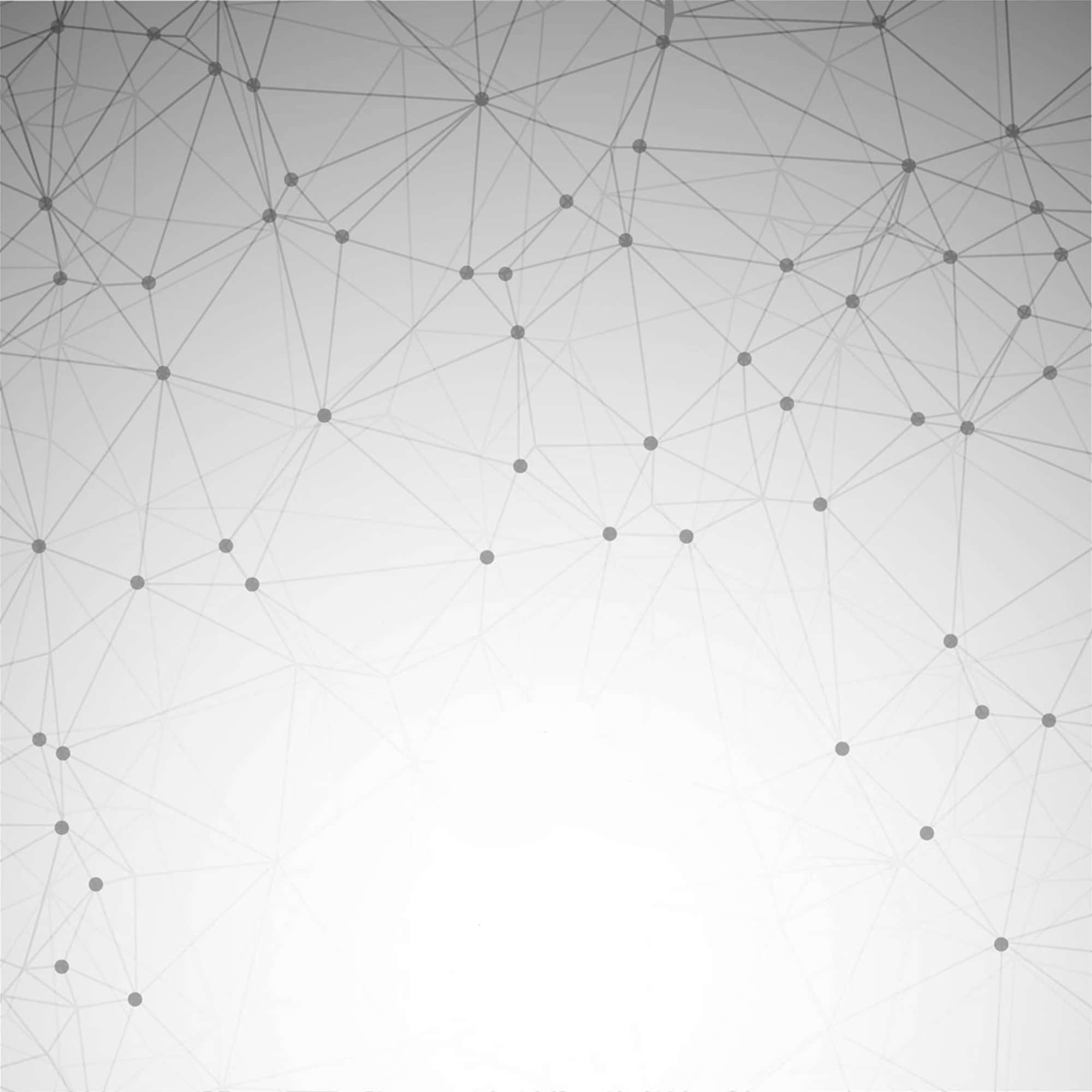 dots 桌布 壁紙 — 一個由灰階中相互連接的點和線組成的極簡抽象圖案，在柔和的漸變背景上形成幾何網絡。