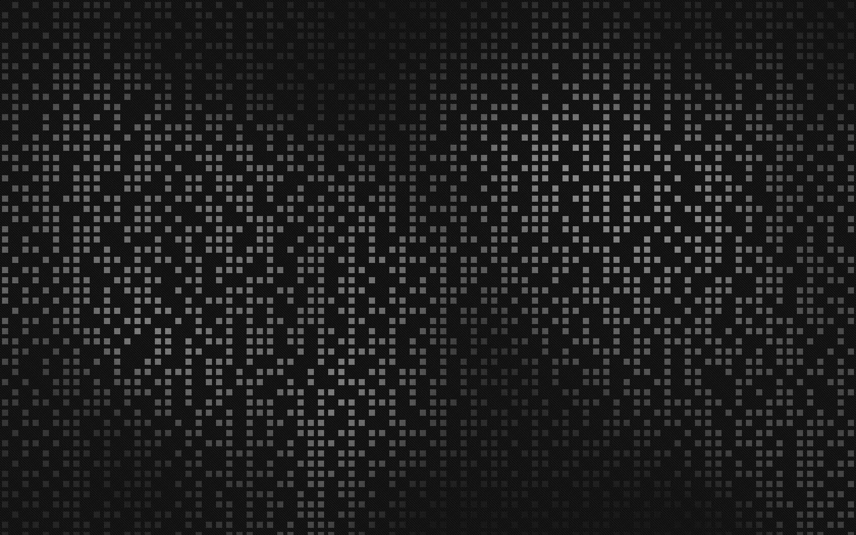 black textured 桌布 壁紙 — 一個由發光灰色正方形組成的暗色數位圖案，在黑色背景上形成抽象形狀。