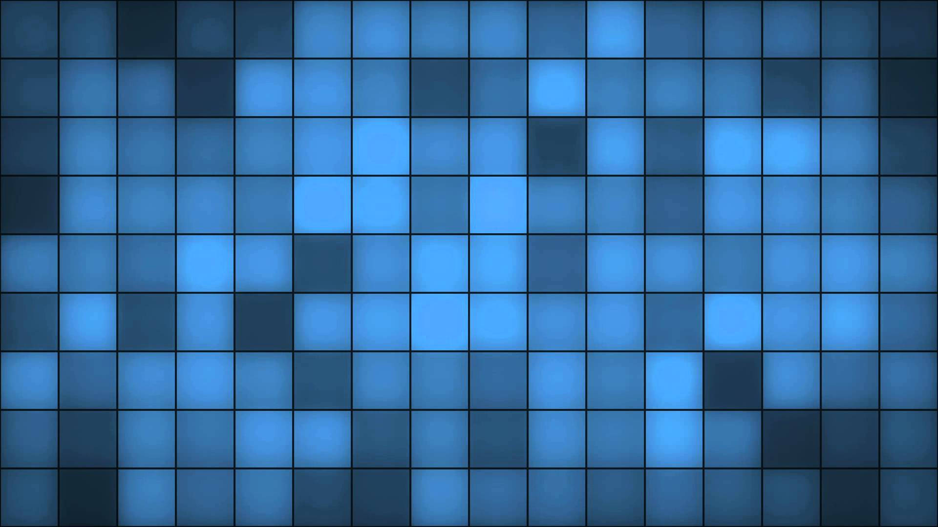 YouTube縮圖 桌布 壁紙 — 一個由發光藍色方格組成的網格，帶有不同深淺，形成數位馬賽克圖案。