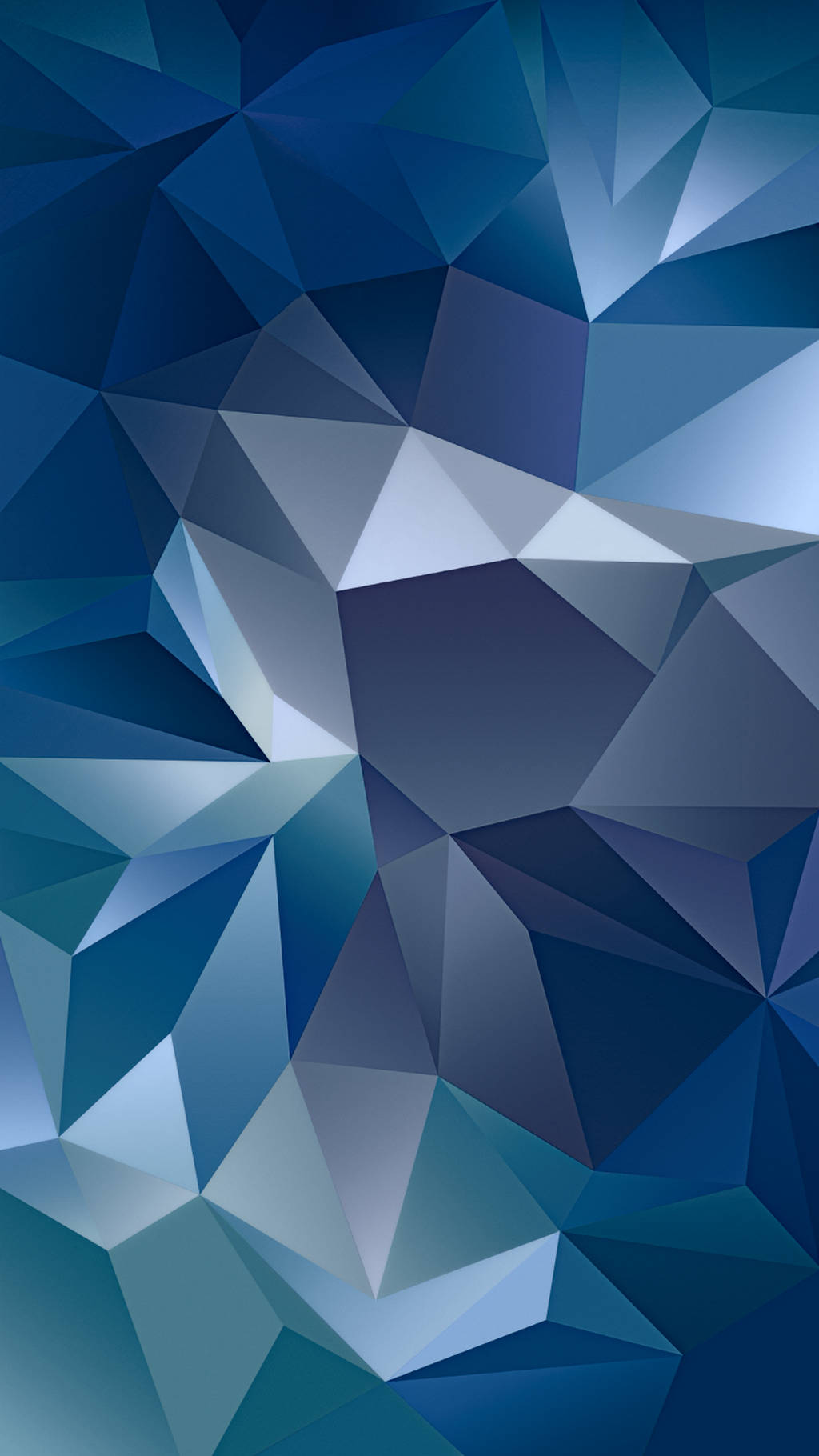Geometric 桌布 壁紙 — 一個由藍色和灰色多邊形面交錯組成的動態抽象圖案，營造出現代幾何壁紙。