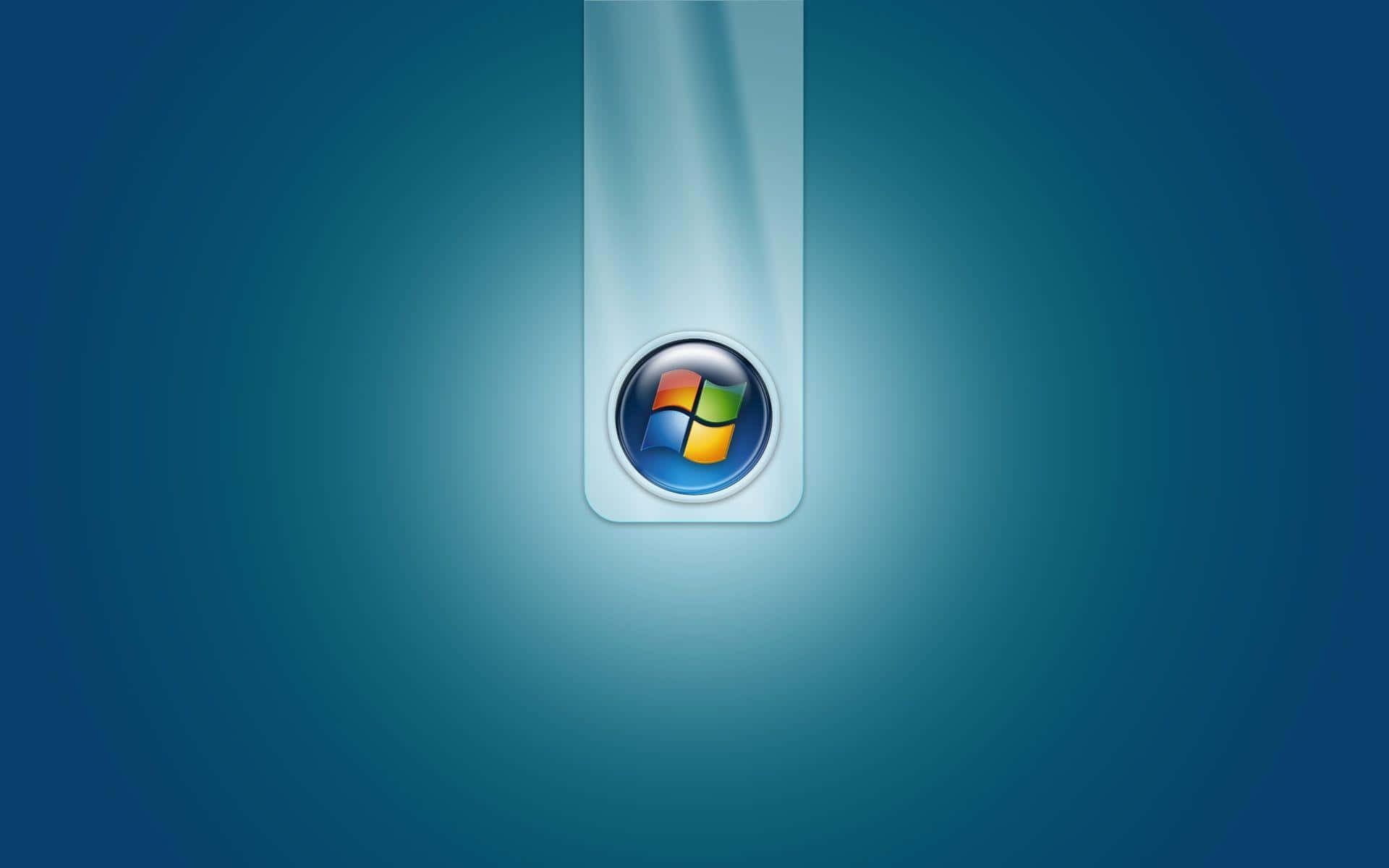 發光的Windows標誌在漸變藍色背景上 — Windows Vista 動態圖片 壁紙