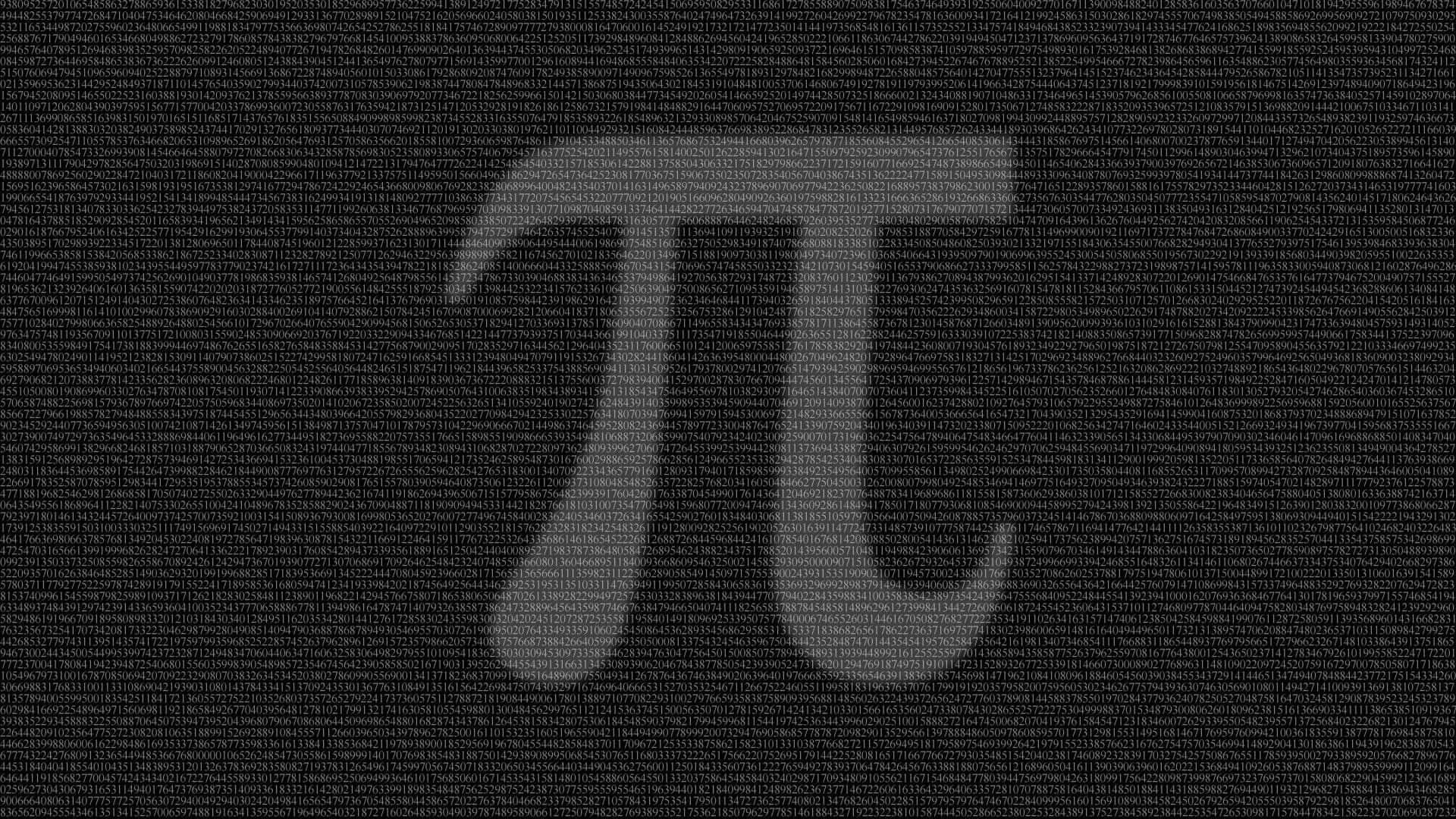 數學 桌布 壁紙 — 一個發光的圓周率符號從重複的數學數字場中浮現，背景為深色。