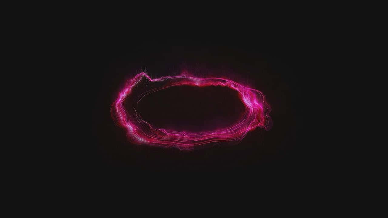 Circle 桌布 壁紙 — 一個發光的洋紅色能量環在深邃的黑色虛空中脈動，帶有電光絲縷。
