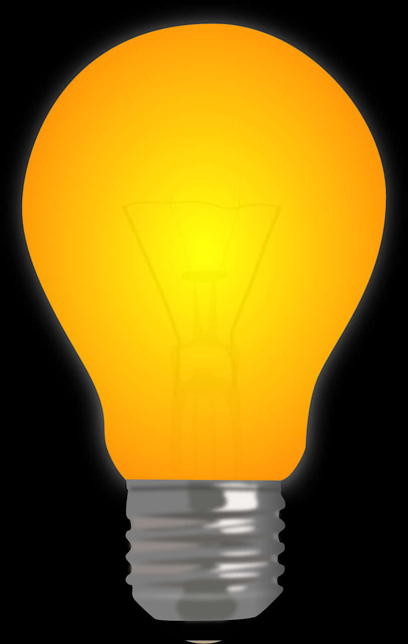Bulb 桌布 壁紙 — 一個發光的白熾燈泡，在黑色背景下發出溫暖的黃光。
