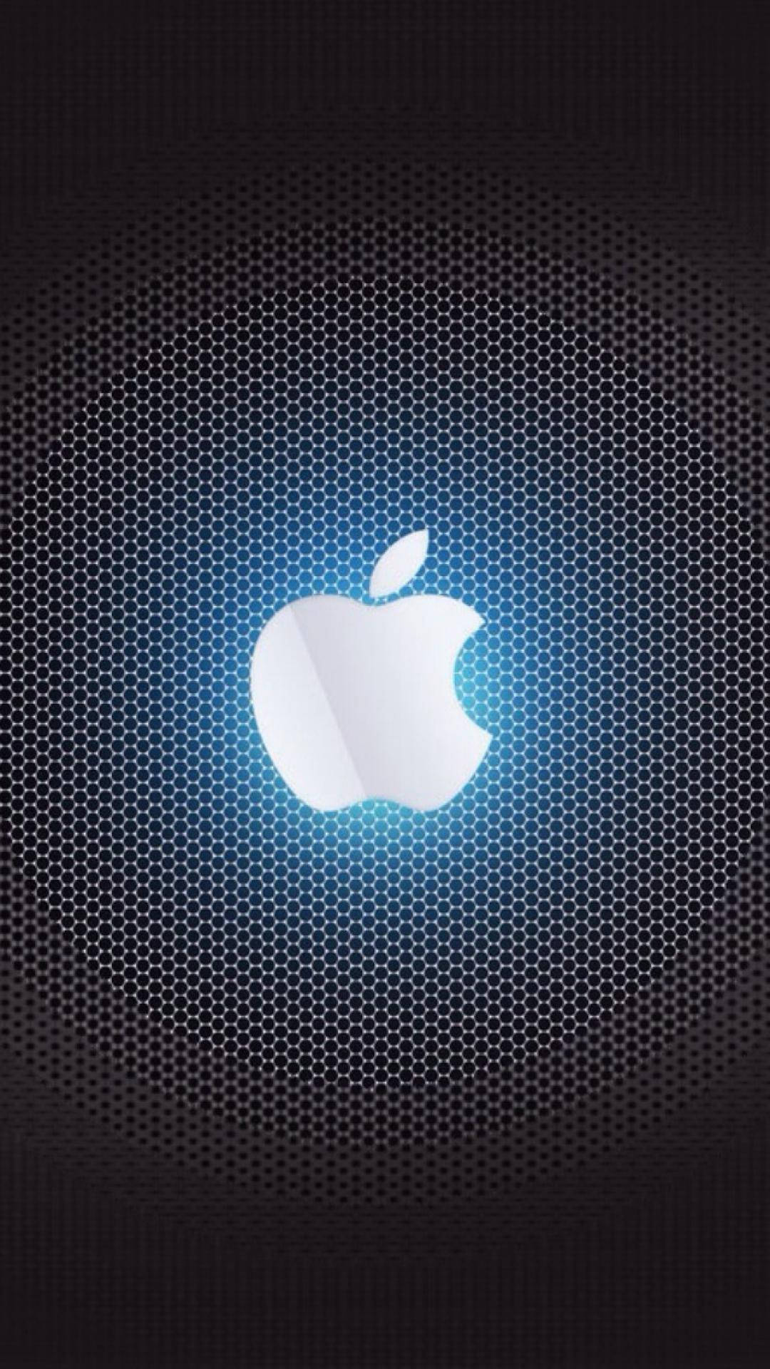 深色六角網格背景上發光的Apple標誌 — 4K 壁紙