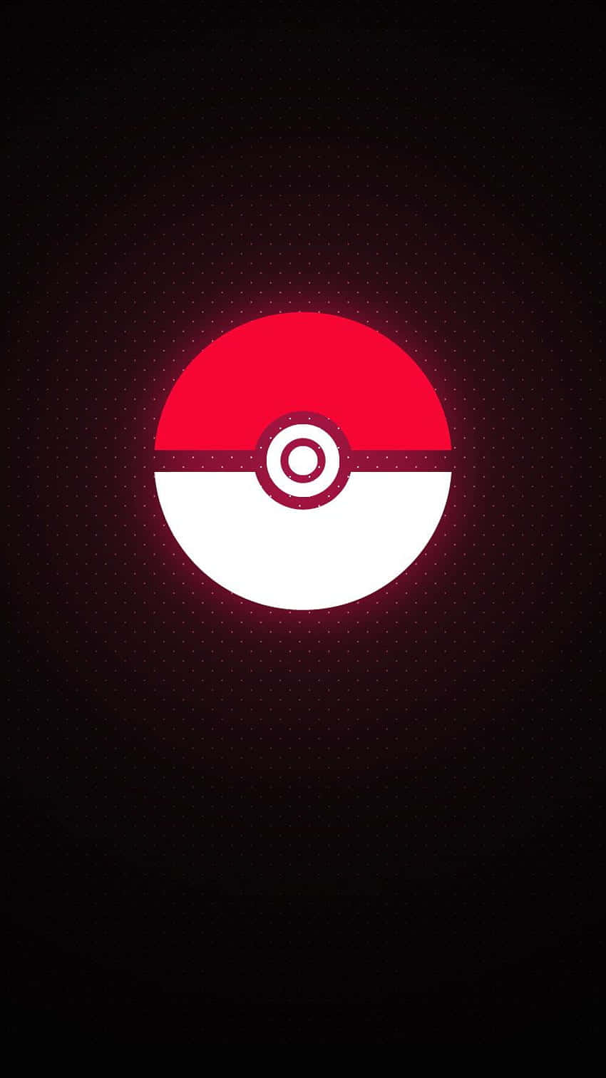 Pokeball 桌布 壁紙 — 一個發光的紅白精靈球置於深色紋理背景中央，帶有微妙的徑向光效。