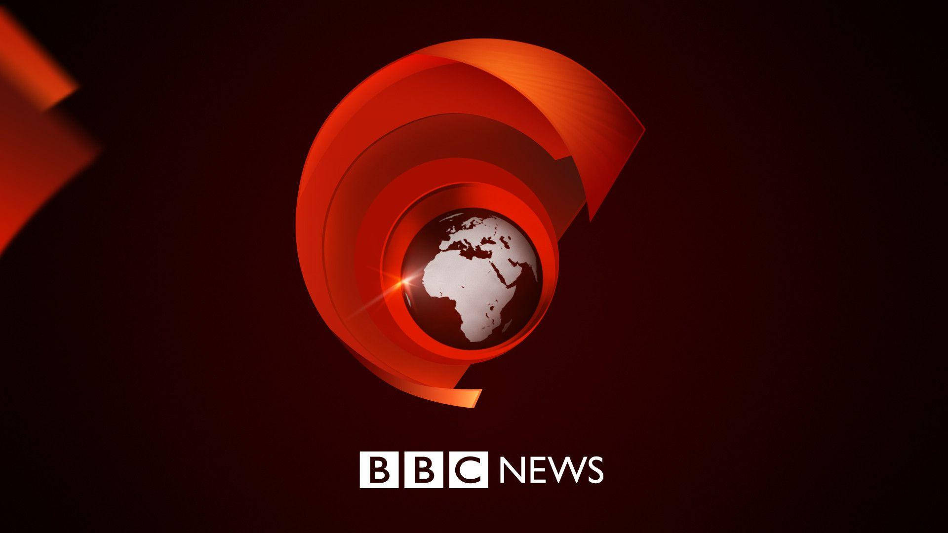 BBC News標誌，地球位於深色背景上的紅色環中。 — 紅色美學動圖 壁紙
