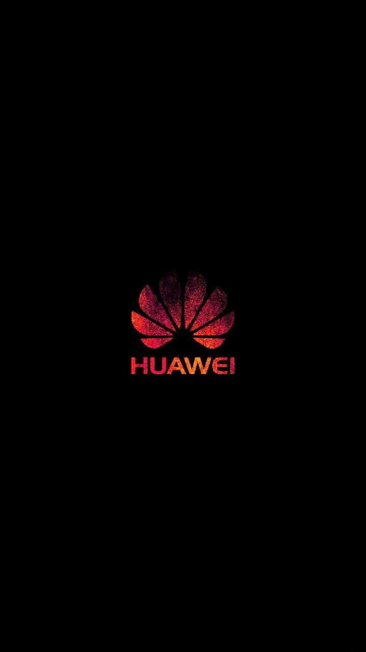 黑色背景上帶有火紅漸變的Huawei標誌 — 華為 GIF 壁紙
