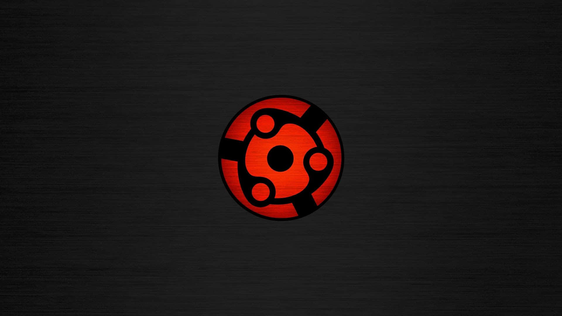 Naruto Eyes 桌布 壁紙 — 一個發光的紅色寫輪眼符號，居中於深色紋理背景上。