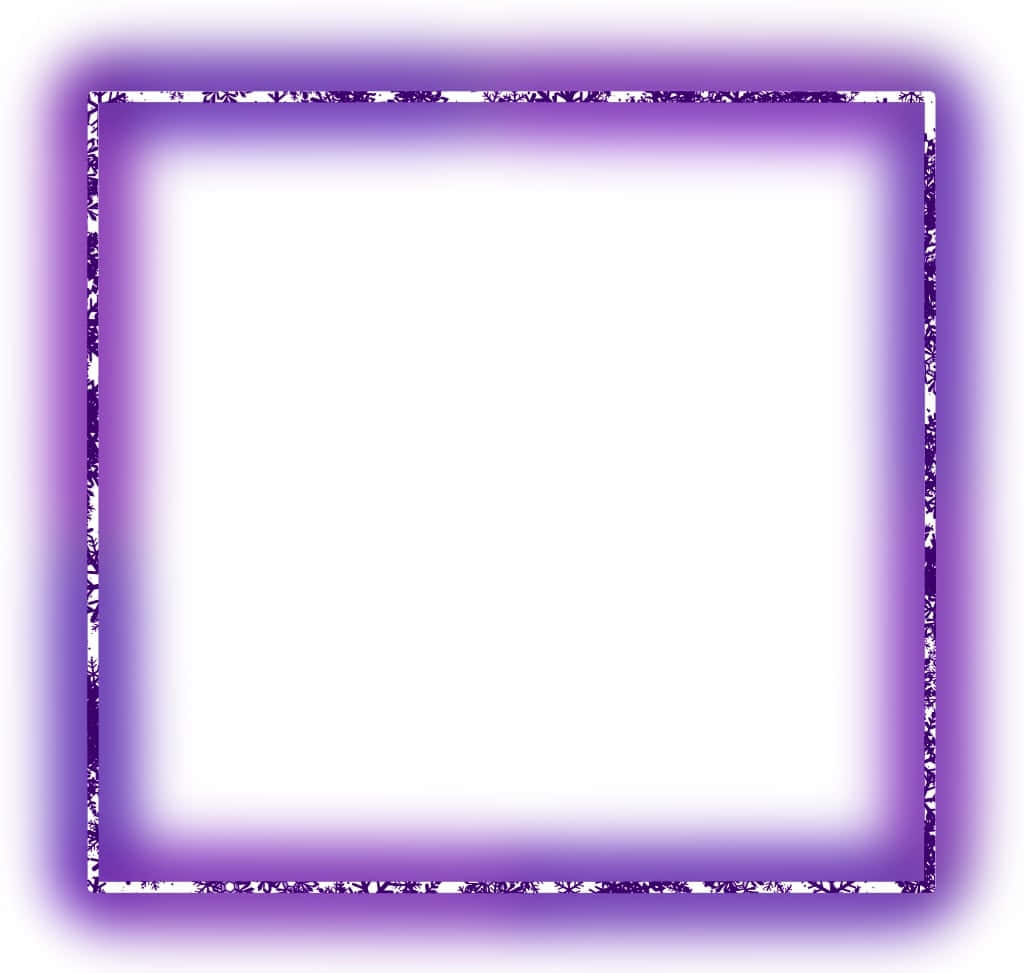 Square 桌布 壁紙 — 一個發光的紫色華麗框架，帶有花卉圖案，環繞著空白的白色中心。