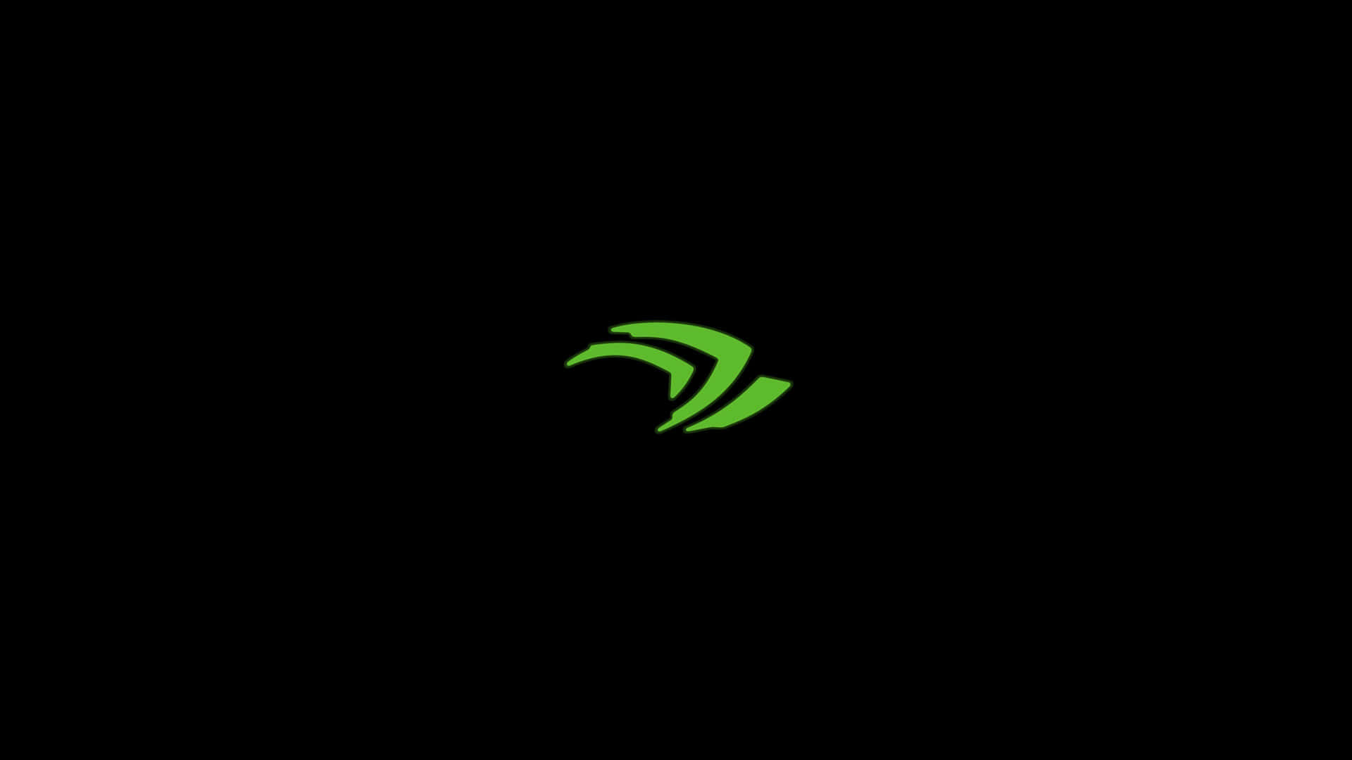 NVIDIA標誌發光綠色在黑色背景上 — 極簡桌面 壁紙