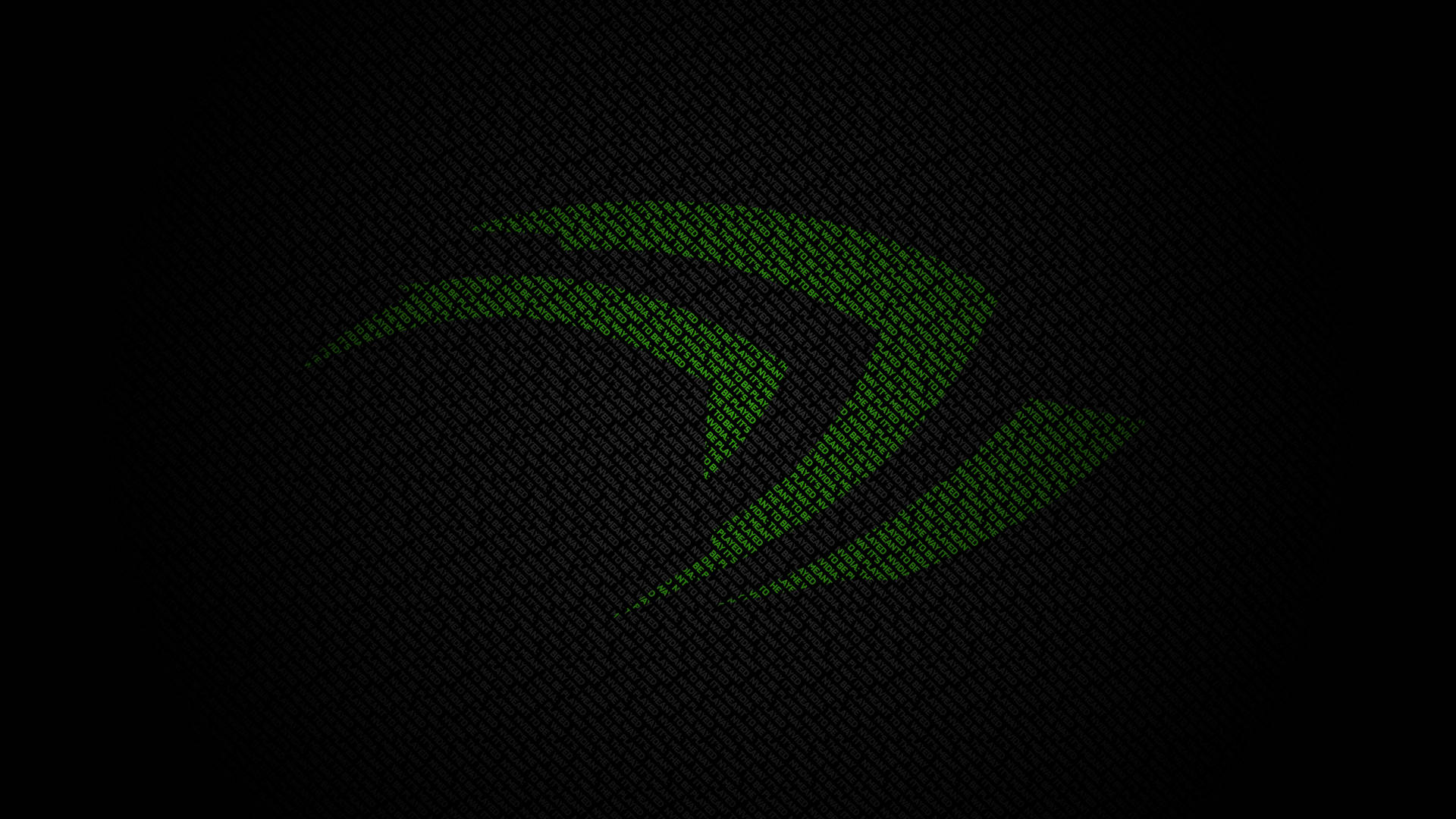 nvidia 桌布 壁紙 — 一個發光的綠色NVIDIA標誌從深色紋理布料背景中浮現，帶有微妙的漸變照明。