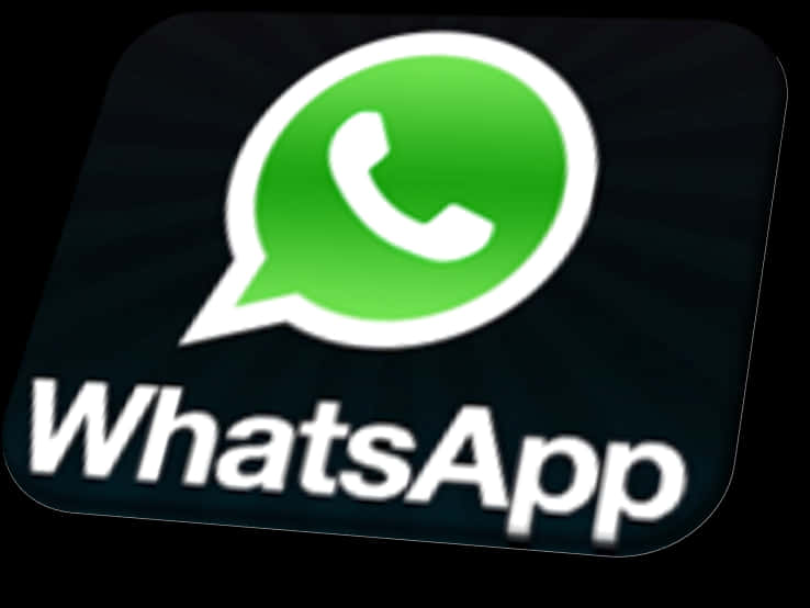 WhatsApp 桌布 壁紙 — 一個發光的綠色WhatsApp標誌，帶有白色電話圖標和文字，背景為深色徑向漸變。