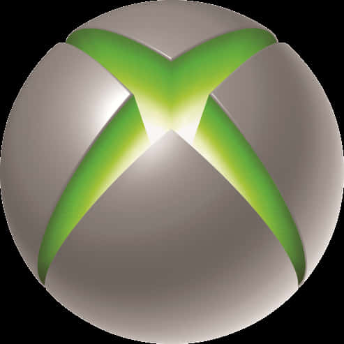 Xbox 桌布 壁紙 — 一個發光的綠色Xbox標誌，位於金屬球體上，帶有柔和照明和漸變陰影。