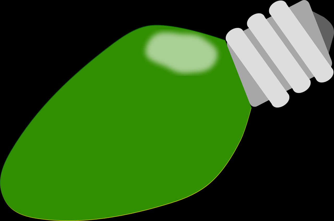 Bulb 桌布 壁紙 — 一個發光的綠色燈泡，帶有白色螺絲底座，置於純黑色背景上。