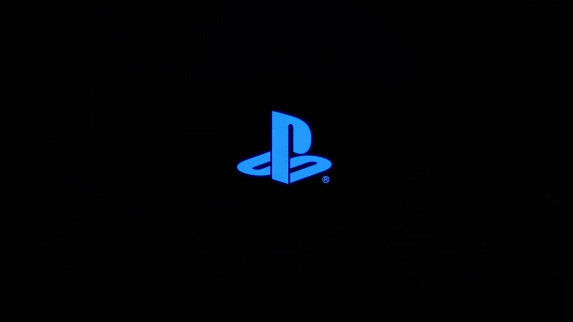 藍色PlayStation標誌在黑色背景上發光。 — Ps4 壁紙
