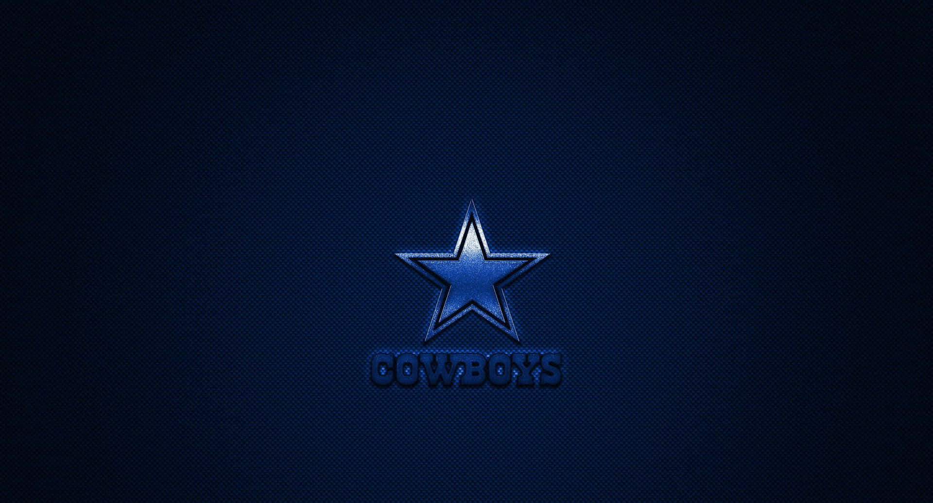 牛仔 桌布 壁紙 — 一個發光的藍色星星標誌，中央帶有 'COWBOYS' 文字，置於有紋理的深藍色背景上。