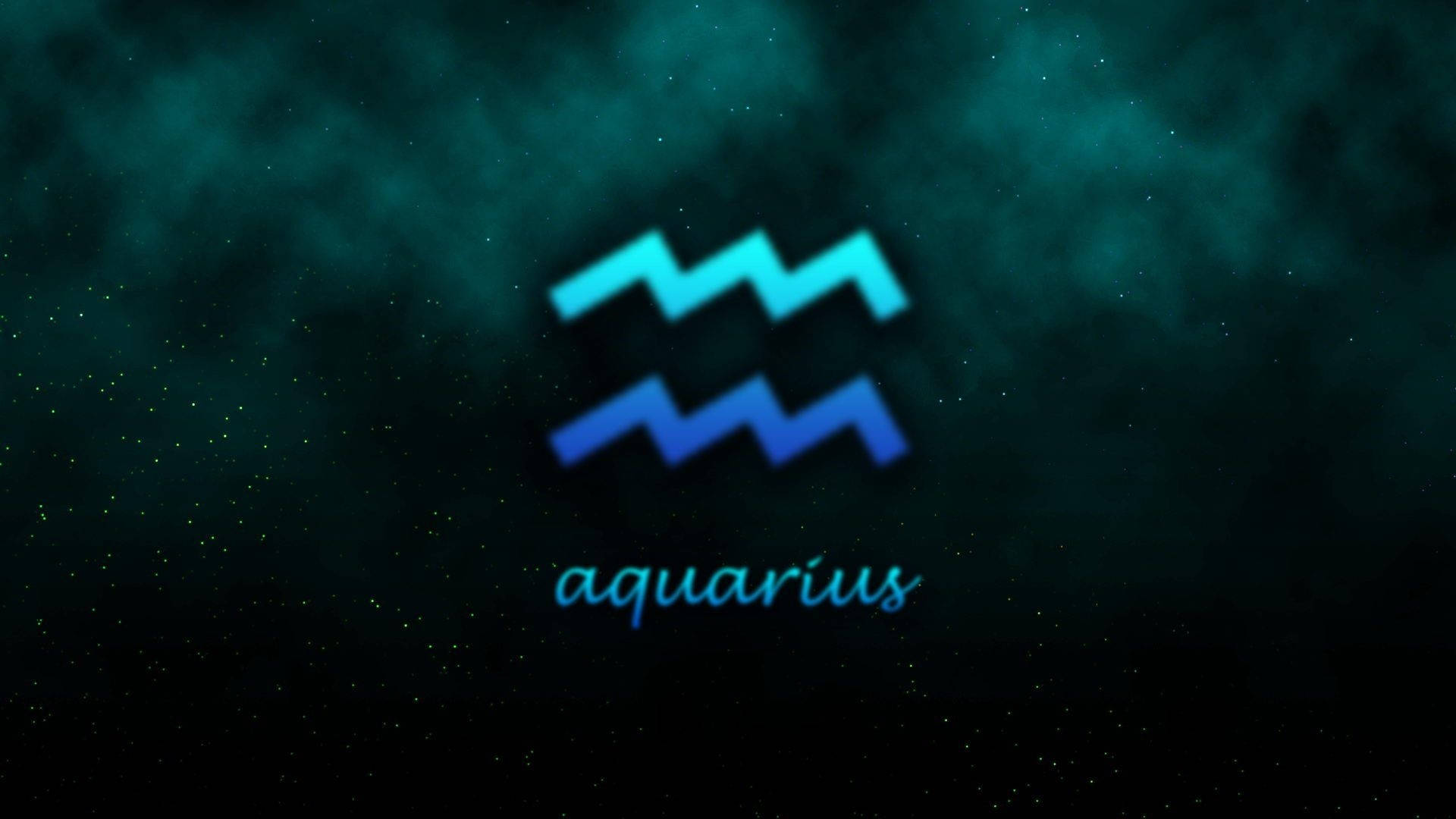 水瓶座星座符號在太空中與星星一起發光 — 星座 GIF 壁紙