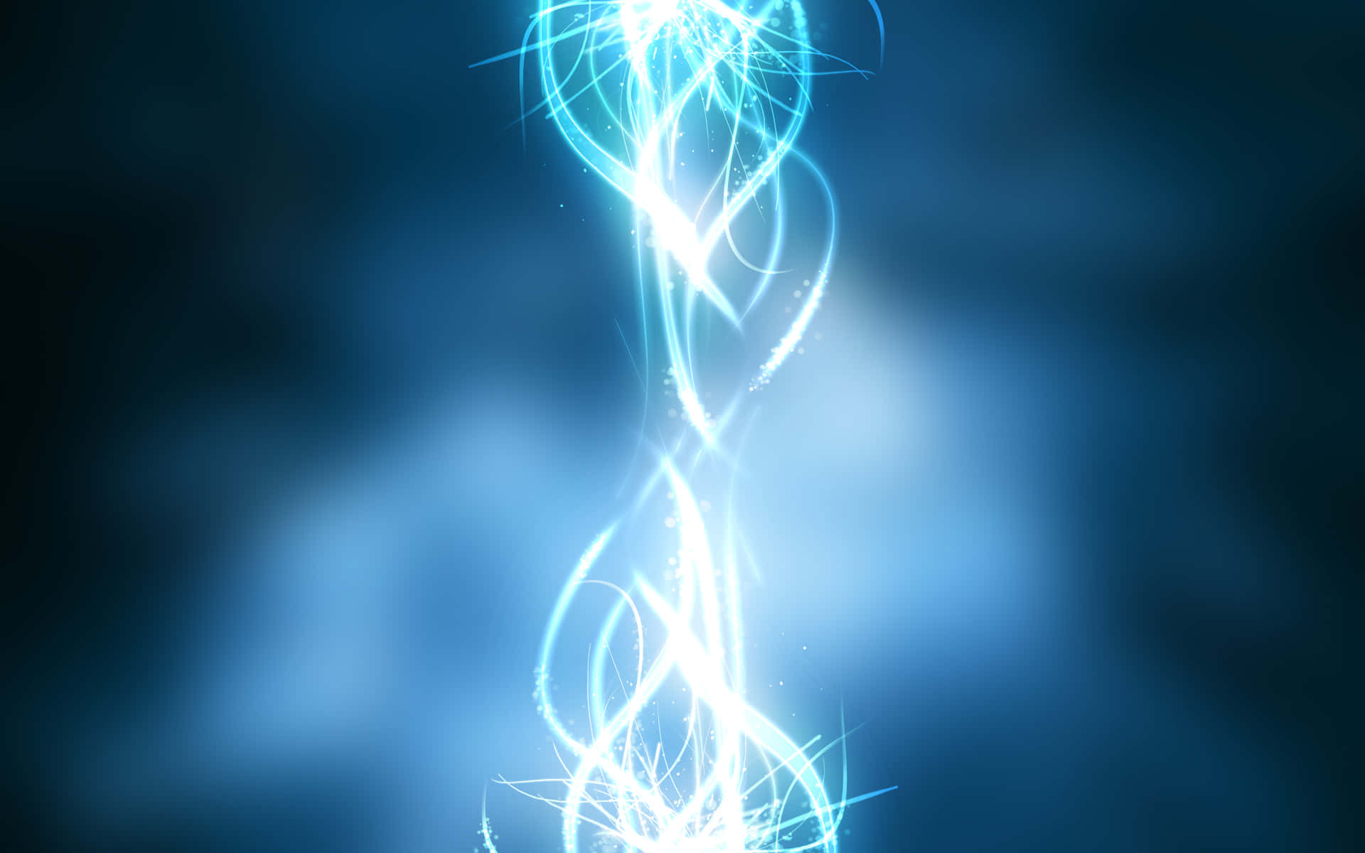 Energy 桌布 壁紙 — 一個發光的藍色能量漩渦在黑暗模糊的背景中螺旋上升。
