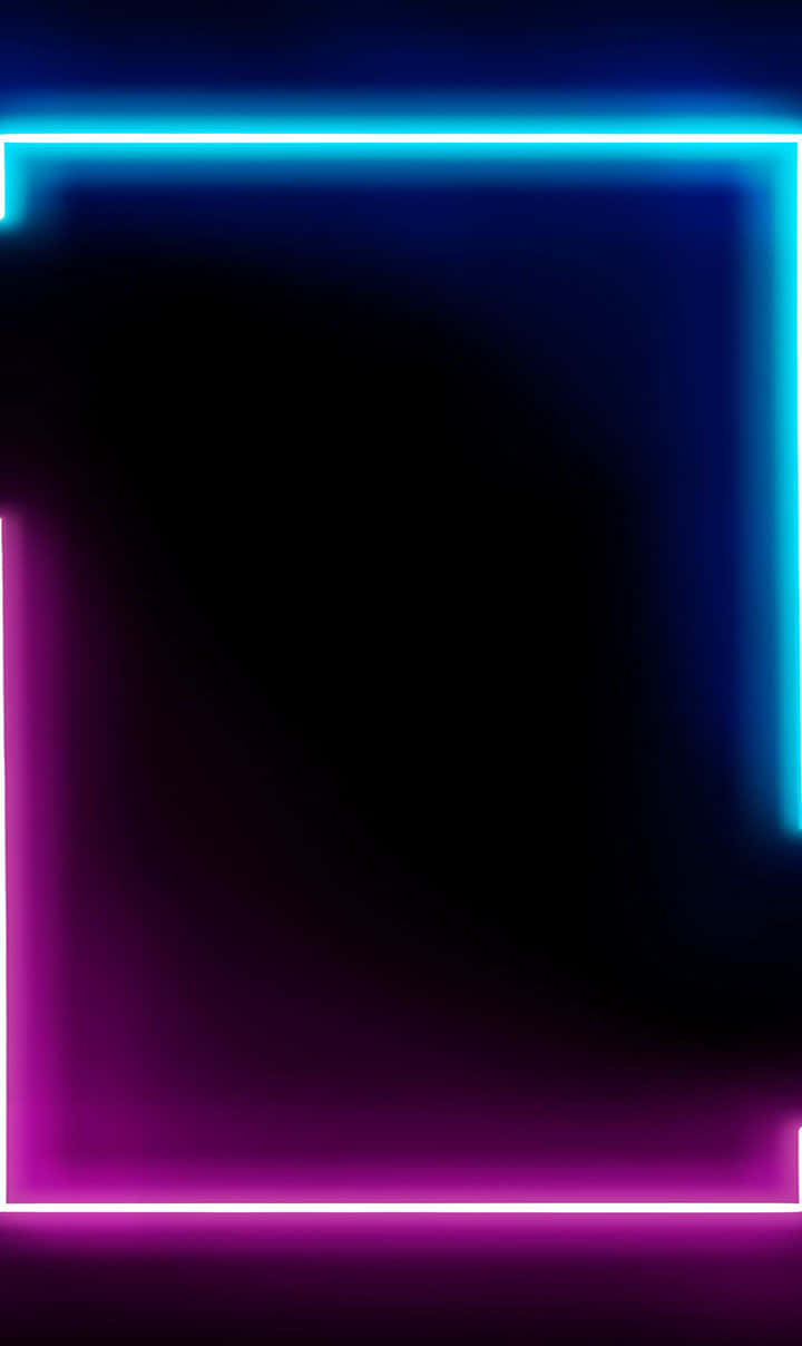 720x1208 桌布 壁紙 — 一個發光的霓虹矩形，頂部邊緣為青色，底部邊緣為洋紅色，背景為深色。