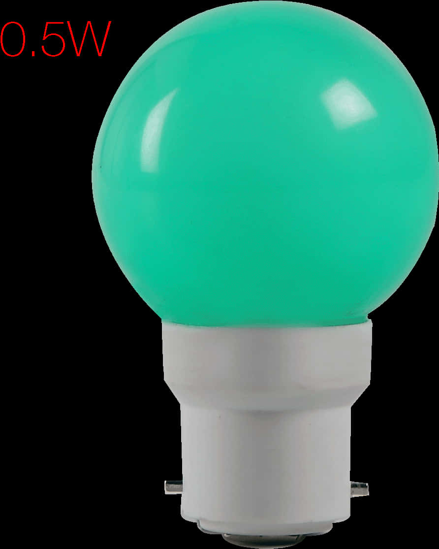 Bulb 桌布 壁紙 — 一個發光的青綠色LED燈泡，帶有白色底座，在黑色背景上孤立顯示0.5W文字。
