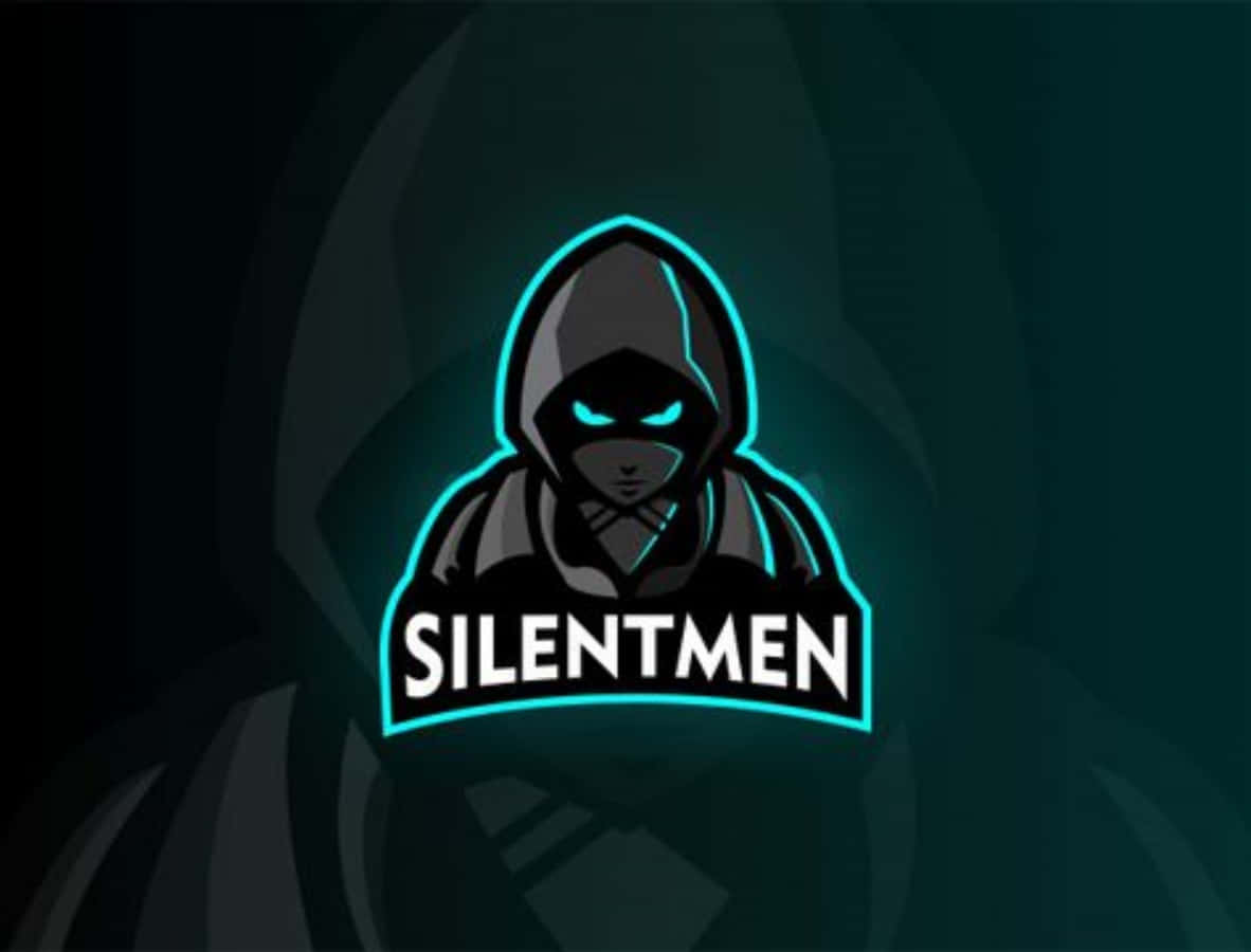 Xbox 桌布 壁紙 — 一個發光的青綠色連帽人物，帶有發光的眼睛，下方有silentmen文字，背景為深色。