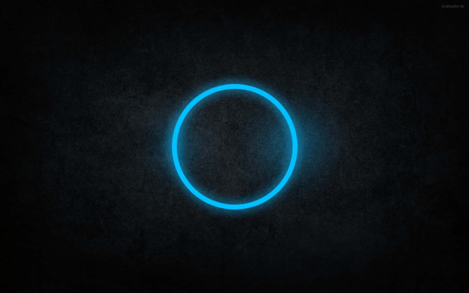 Circle 桌布 壁紙 — 一個發光的青色霓虹圓圈在紋理深色背景上柔和地脈動。