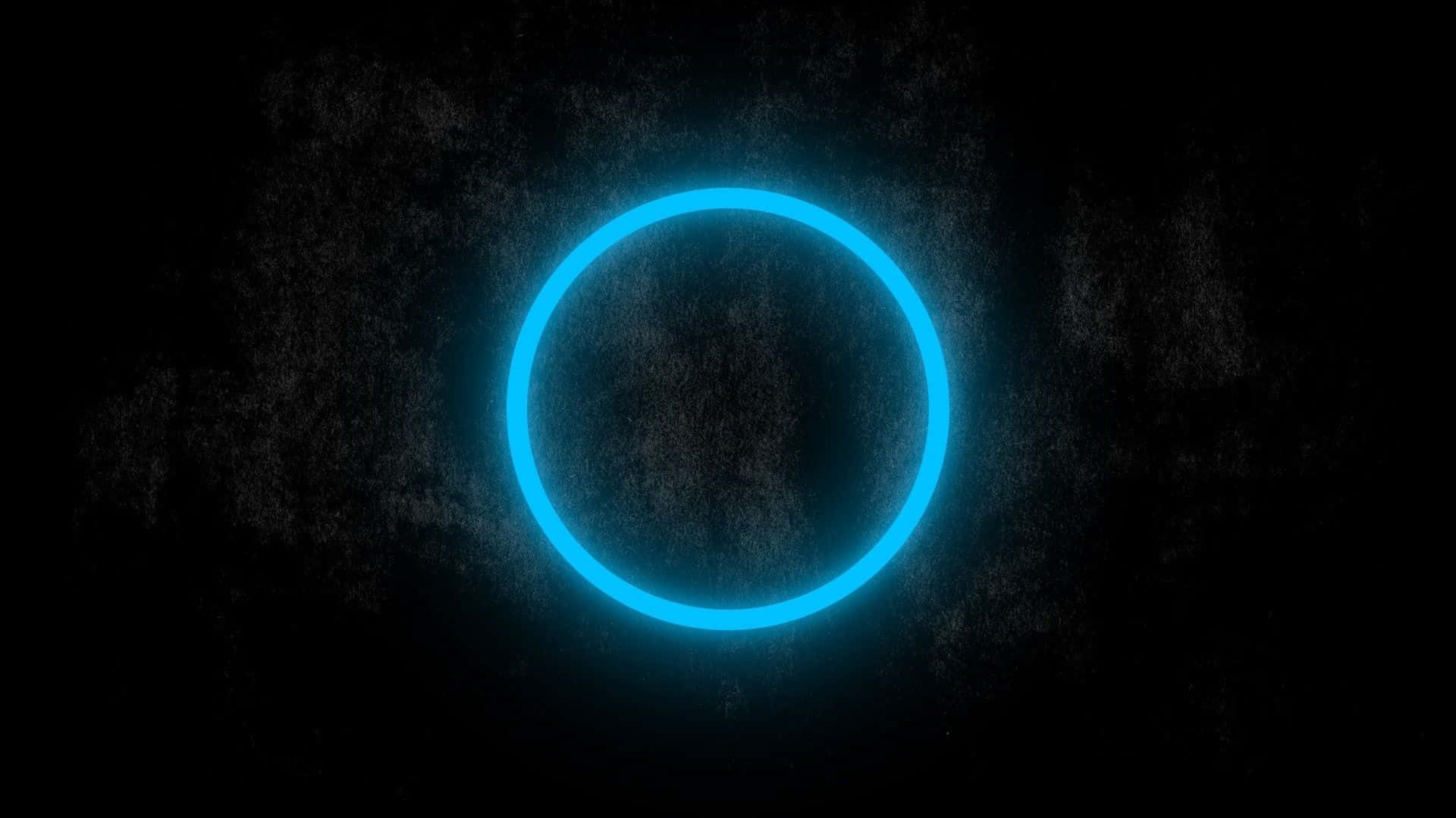 glow 桌布 壁紙 — 一個發光的青色霓虹環在紋理深色背景上柔和地脈動。