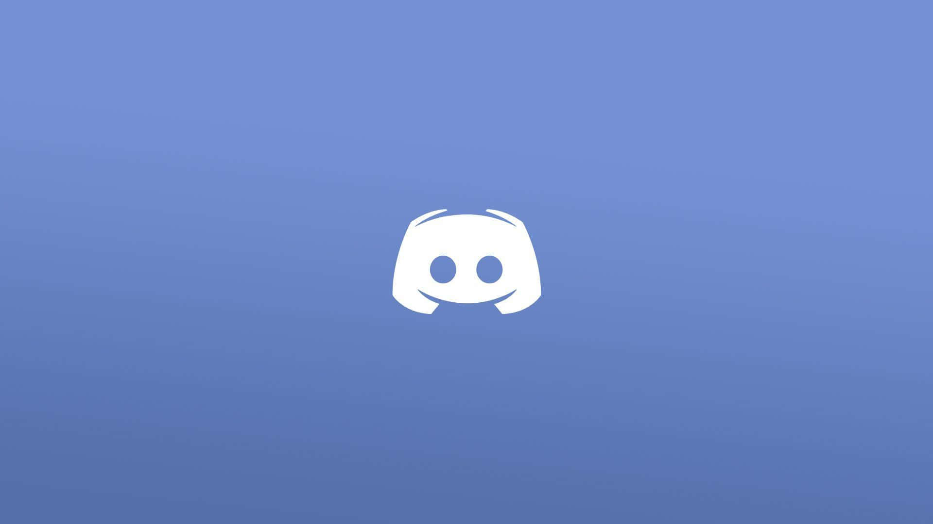 Discord 桌布 壁紙 — 一個白色 Discord 標誌居中於柔和的漸變藍色背景上。