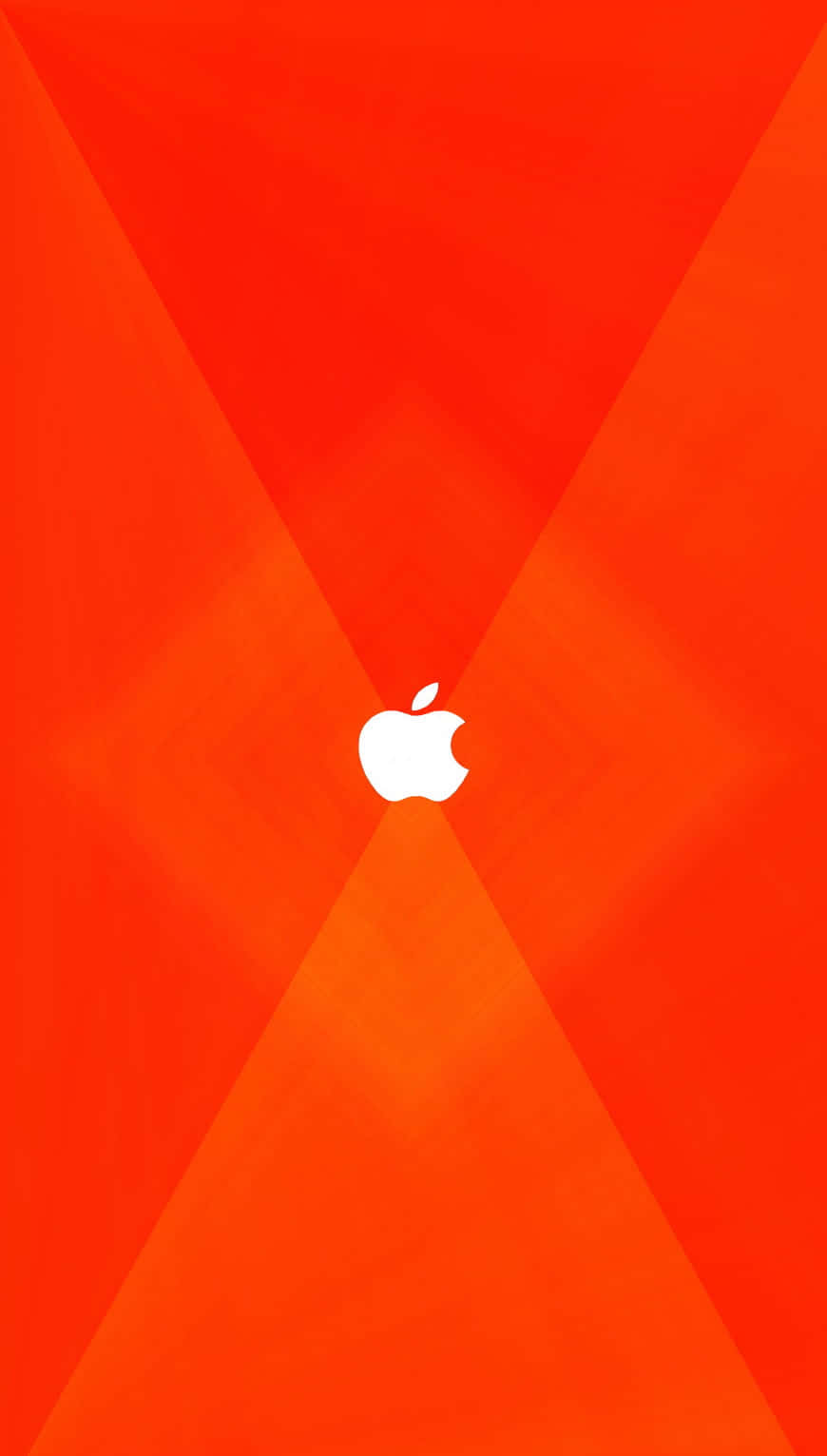 iPhone 5c 桌布 壁紙 — 一個白色Apple標誌居中在充滿活力的橙色幾何漸變背景上。