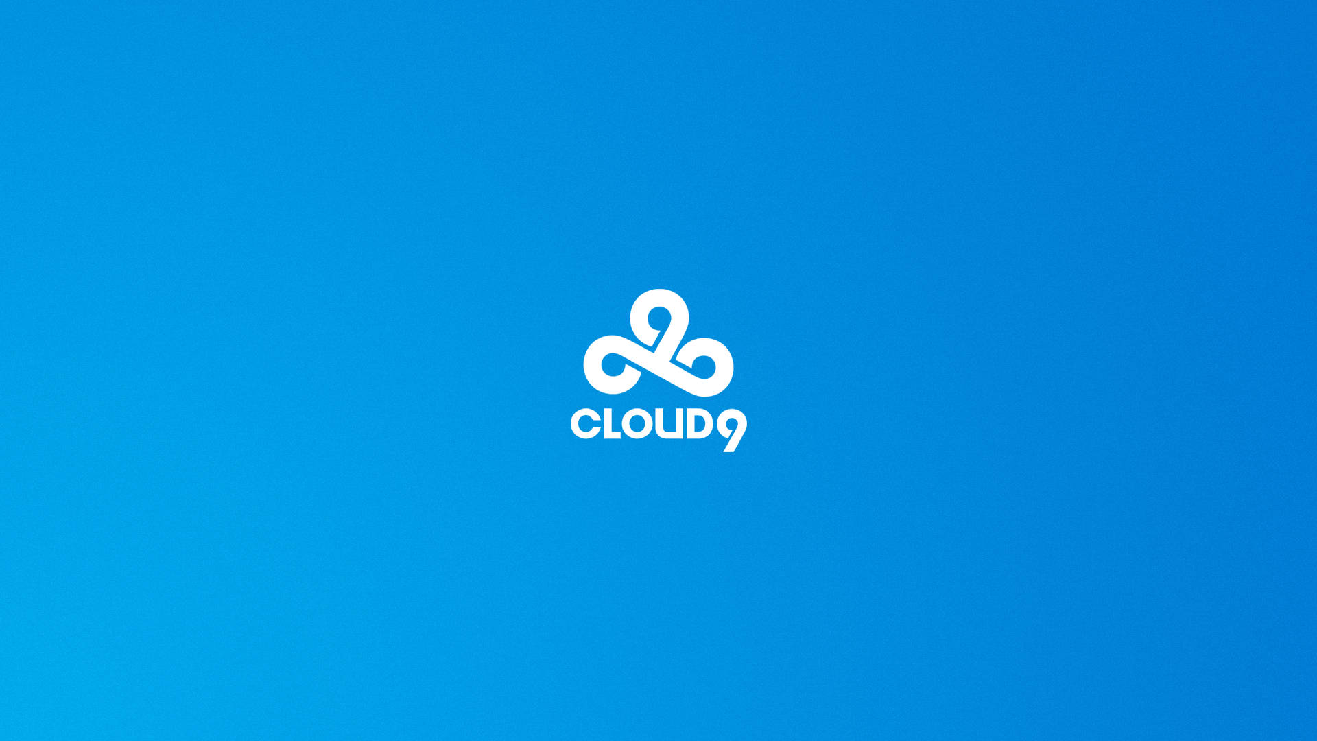 Cloud9 桌布 壁紙 — 一個白色Cloud9標誌居中於漸變藍色背景上。