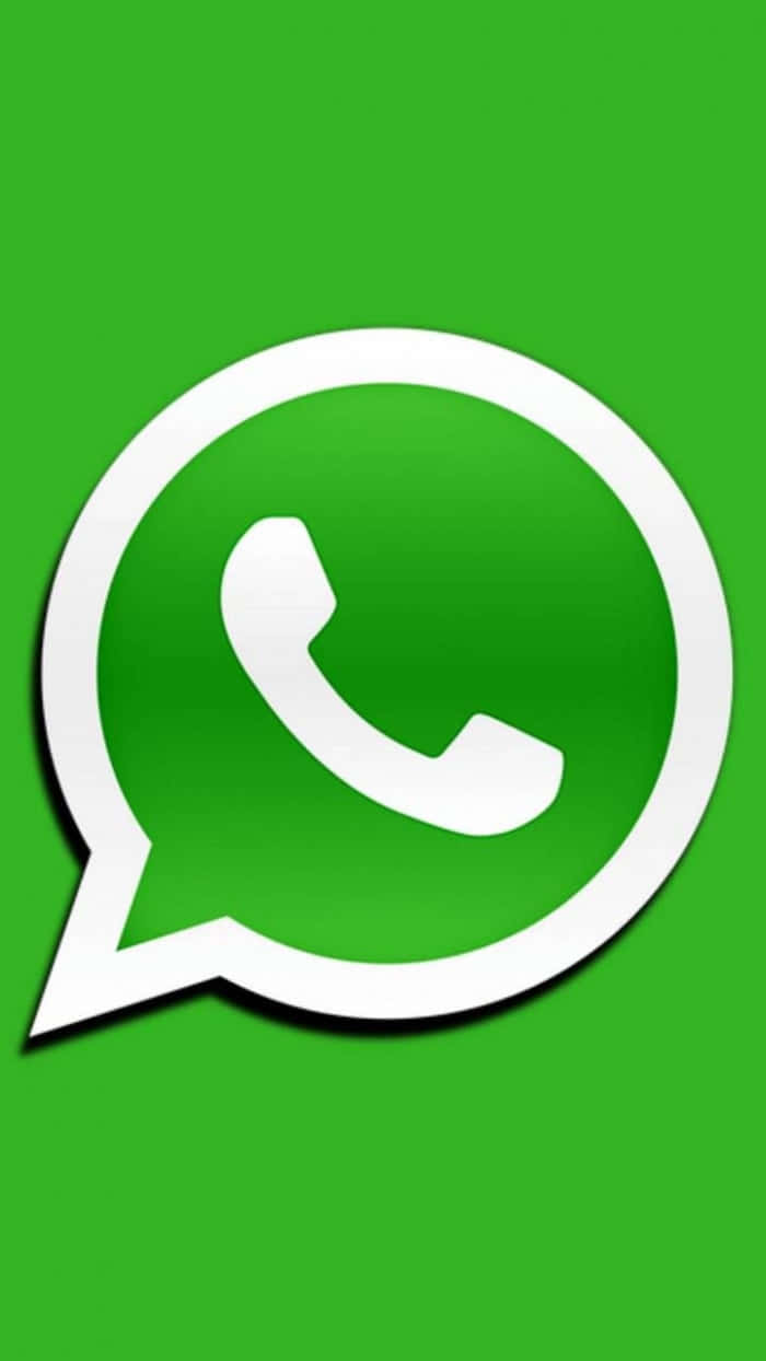 WhatsApp 桌布 壁紙 — 一個白色WhatsApp標誌，在實心綠色背景中央有一個帶有電話圖示的對話氣泡。