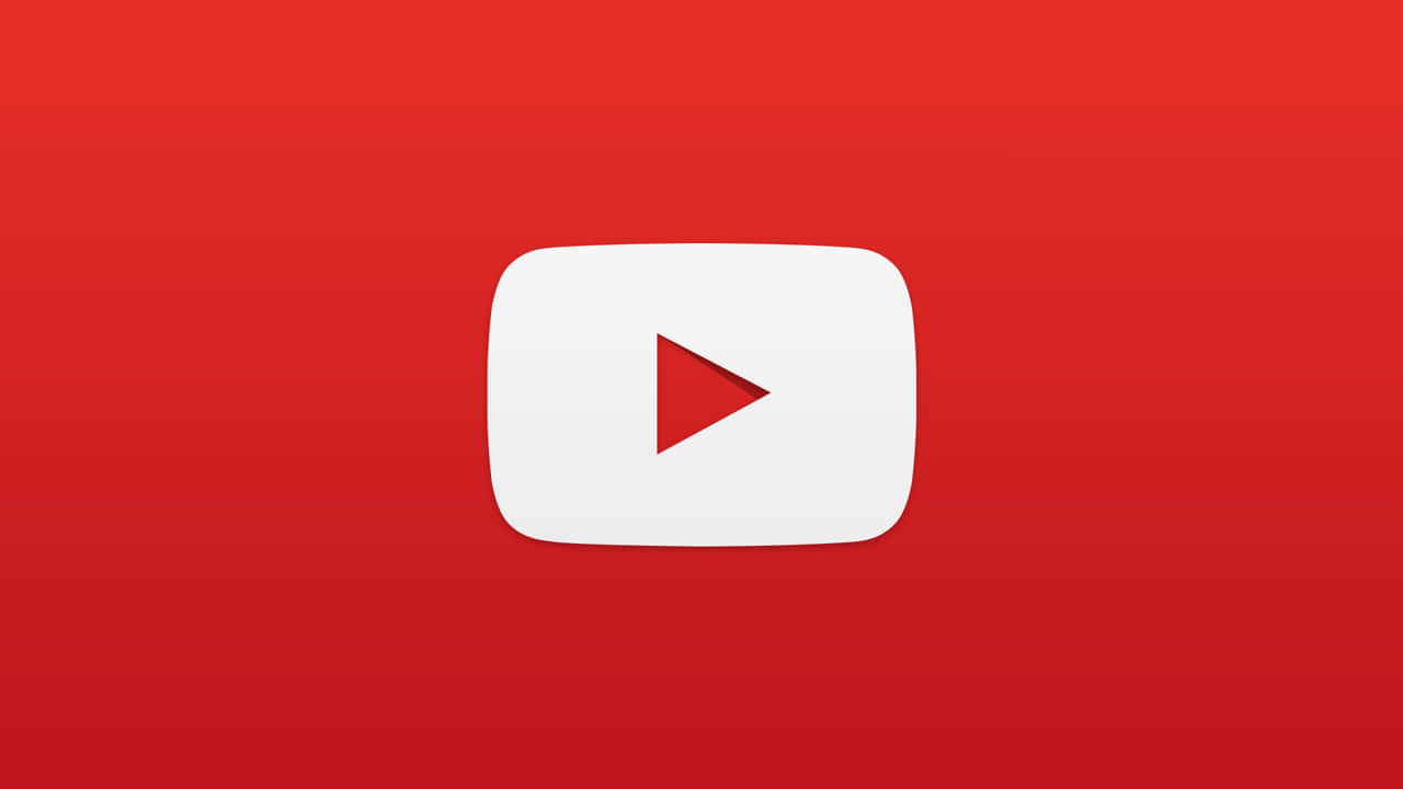 紅色動圖 桌布 壁紙 — 一個白色YouTube播放按鈕圖示，居中於鮮豔的紅色漸變背景上。