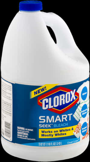 死神 桌布 壁紙 — 一個白色塑膠壺的Clorox Smart Seek漂白劑，帶有藍色蓋子和標籤，背景為黑色。
