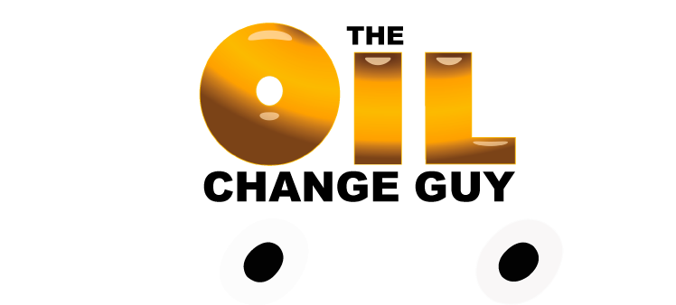 Oil 桌布 壁紙 — 一個白色廂型車形狀的標誌，粗體文字寫著「THE OIL CHANGE GUY」和金色油滴圖形。