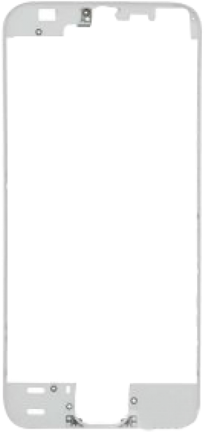 白色 iPhone 桌布 壁紙 — 一個白色智慧型手機框架，帶有黑色螢幕和可見的內部組件。